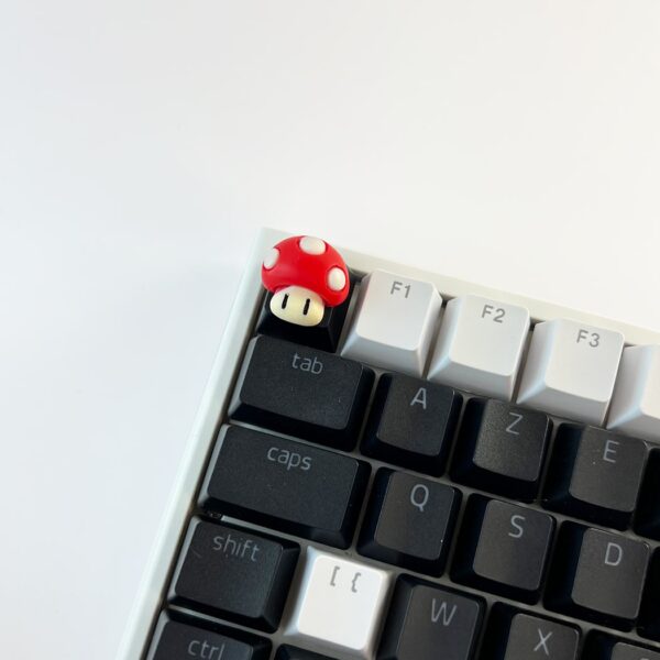 Touche de clavier Super Mario champignon vie 1up vue clavier custom keycaps