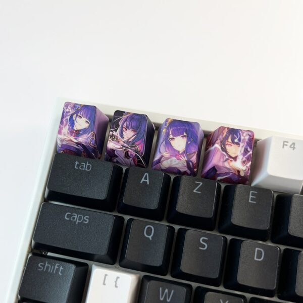 Touche de clavier Genshin Impact Shogun Raiden PBT set de touche vue clavier custom keycaps